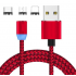Магнитный кабель 3 в 1 Type-c Lightning MicroUSB X-Cable Metal magnetic cable 360 (Красный)