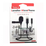 Микрофон Lavalier Type-C GL-140 с разъемом AUX Jack 3.5 (Черный)