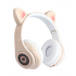 Наушники светодиодные кошачьи уши Cat ear (Бежевые)