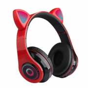Наушники светодиодные кошачьи уши Cat ear (Красные)