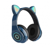 Наушники светодиодные кошачьи уши Cat ear (Синие)