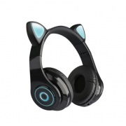 Наушники светодиодные кошачьи уши Cat ear (Черные)