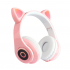 Наушники светодиодные кошачьи уши Cat ear (Розовые)