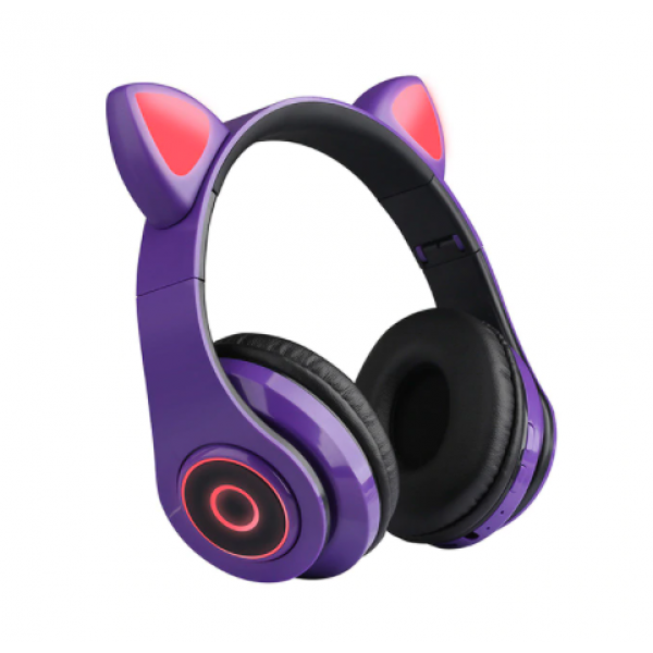 Наушники светодиодные кошачьи уши Cat ear (Фиолетовые)