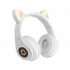 Наушники светодиодные кошачьи уши Cat ear (Белые)