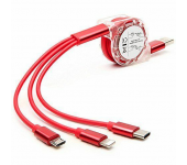 Универсальный кабель для зарядки 3 в 1 (Красный)