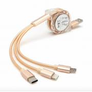 Универсальный кабель для зарядки 3 в 1 (Золотой)