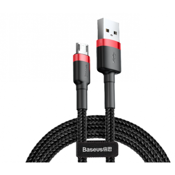 Кабель baseus cafule Cable CAMKLF-B91 USB For Micro 2.4A 1M (Черный,красный)