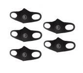 Защитная многоразовая маска с клапаном выдоха 5 шт (Черная)