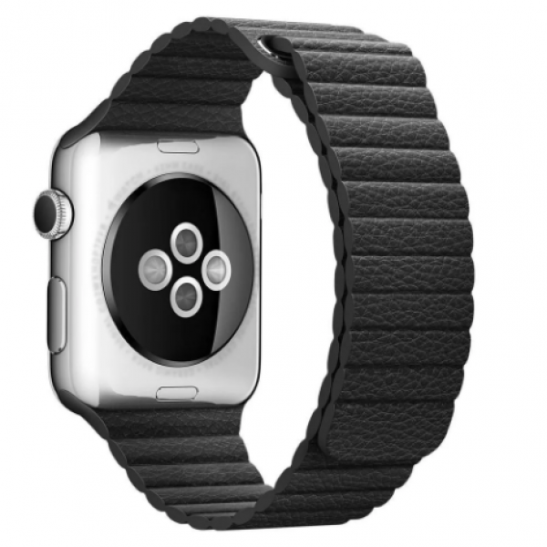 Ремешок для Apple watch 42mm PU Leather, из искусственной кожи, стильный, утонченный (Черный)