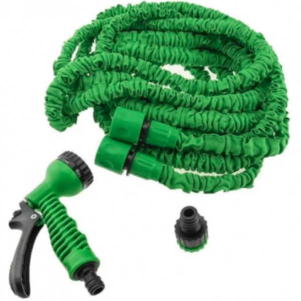 Растягивающийся садовый шланг с насадкой-распылителем Magic hose 75 метров (Зеленый)