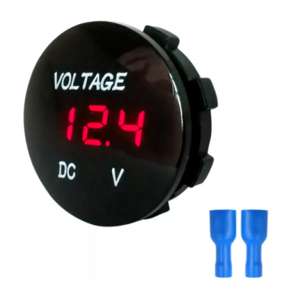 Разъем Usb в авто врезной 12V-24V SKU-2029 + Вольтметр (Красный)