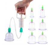 Вакуумные массажные банки для домашней терапии pull out a vacuum apparatus KL 6 шт (Прозрачный)