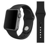 Силиконовый ремешок Sport для Apple Watch 38 40 мм (Черный) 