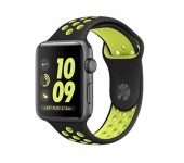 Ремешок спортивный для часов Apple Watch silicone WB01 38 (Черно-желтый)