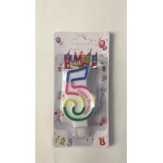 Свеча Цифра 4 Классика 7,5 см (мульти)