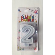 Свеча Цифра 2 Классика 7,5 см (синий)