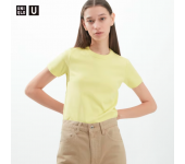 Женская футболка Master T Uniqlo с круглым вырезом и короткими рукавами (Жёлтый) размер L