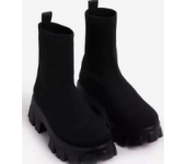 Ботинки Челси высокие с высокой чёрной подошвой (Чёрные) размер 40