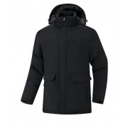ЗИМНЯЯ куртка пуховик с капюшоном короткая (черная) синтепон р 4XL