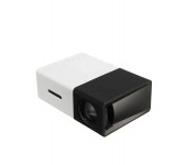 LED мини-проектор беспроводной Unic YG-300 с поддержкой HD видео портативный с пультом ДУ и аккумулятор в комплекте (корпус бело-черный)
