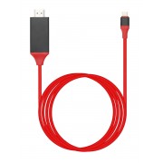 Кабель-переходник HDTV USB Type-C на HDMI (Красный)