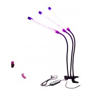 Светодиодный LED фито-светильник c 3 лампами (Черный)