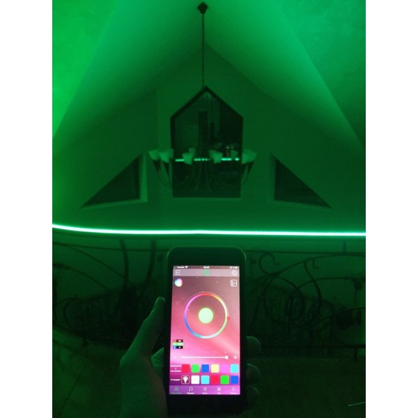 Светодиодная Bluetooth лента цветная (RGB) Led smd 5050 5m 12B с блоком питания, Bluetooth, управление через приложение со смартфона (Микс)
