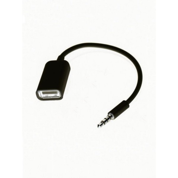 Переходник адаптер AUX Jack 3.5 папа на USB мама 3 шт (Черный)