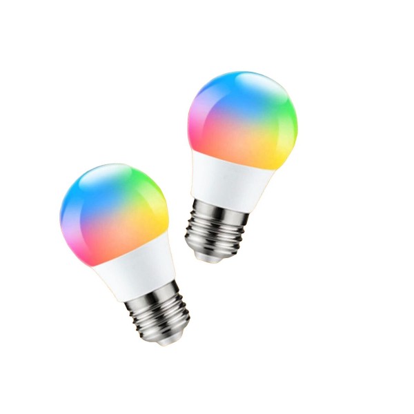 Цветная светодиодная лампа LED RGB SD с пультом дистационного управления 12 цветов 2 шт (Белый)