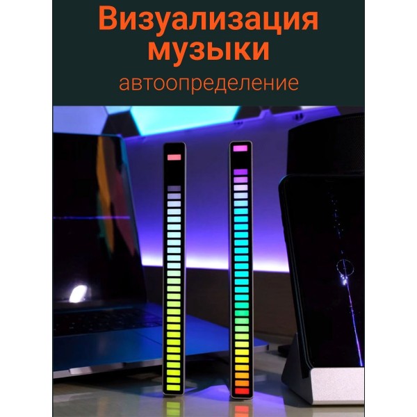 Светодиодный RGB светильник Эквалайзер RA1068 с управлением через приложение 3 шт (Белый)