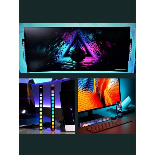 Светодиодный RGB светильник Эквалайзер RA1068 с управлением через приложение 3 шт (Белый)
