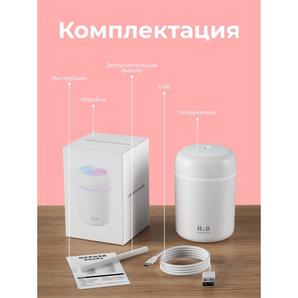 Увлажнитель воздуха Humidifier H2O 5 шт (Розовый)
