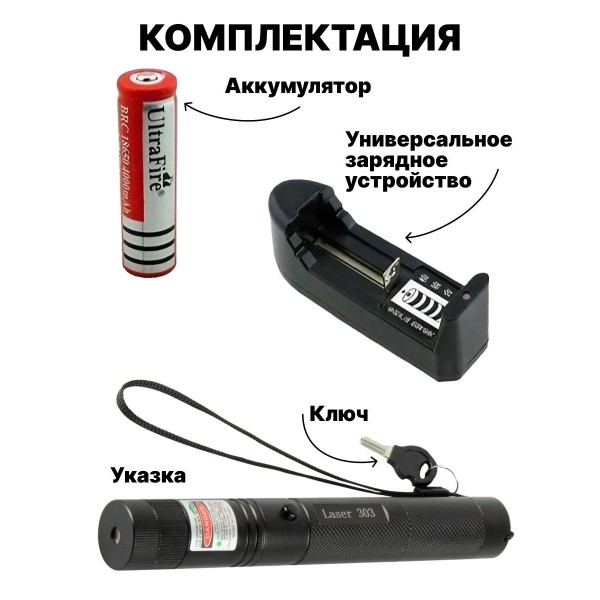 Лазерная указка Green Laser 303 10 шт (Черный)