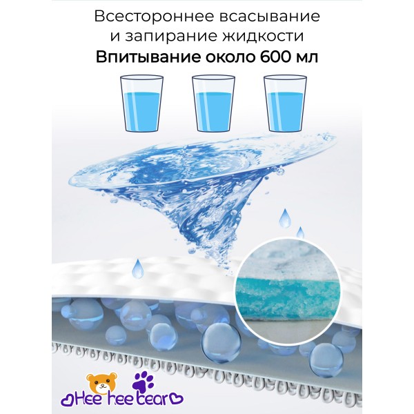 Ночные ультратонкие мягкие детские подгузники трусики для малышей Hee hee bear XXL, (от 15 кг и более), 27 шт