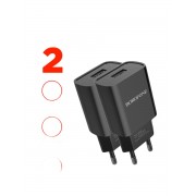 Сетевое зарядное устройство USB 2100mAh BOROFONE BA20A Sharp single port charger 2 шт (Черное)