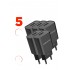 Сетевое зарядное устройство USB 2100mAh BOROFONE BA20A Sharp single port charger 5 шт (Черное)