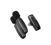 Петличный беспроводной микрофон AP004-2L для АСМР для iPhone (Черный)