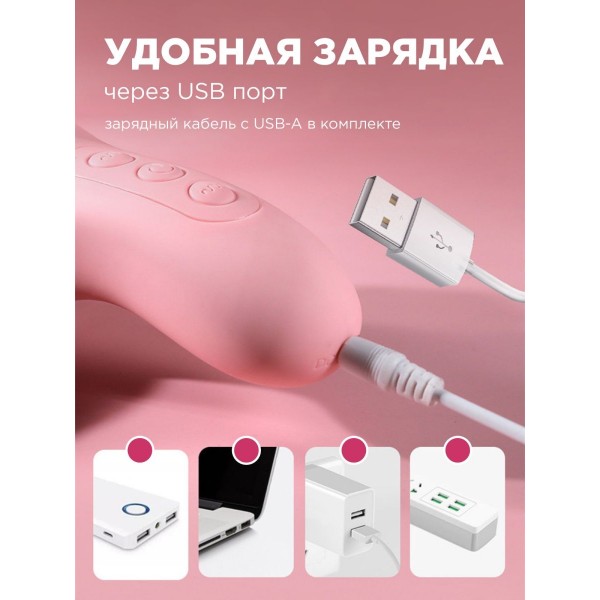 Вибратор Female dildo с клиторальной стиуляцией (Розовый)