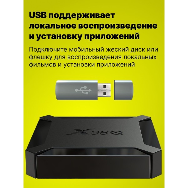 Смарт ТВ приставка X96Q 2Gb/16Gb Android 10.0 (Черная)