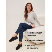 Слипоны опушка резинка Барсик (черный) (бабуши 002) р. 41