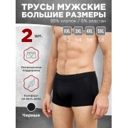 Мужские трусы боксеры Слава размер 4XL (Черные) 2 шт