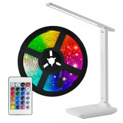 Комплект освещения LED Дом 2.0. Сенсорная настольная LED лампа 1шт. + Лента светодиодная LED SMD 3528 5m с пультом, блоком питания и контроллером 16 цветов RGB IP65 12V 1шт.
