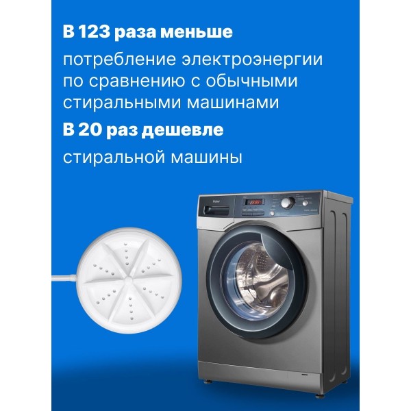 Ультразвуковая мини стиральная машинка Ultrasonic turbine wash (Белая) 3 шт.