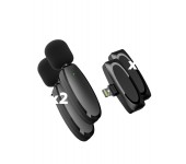 Петличный беспроводной микрофон AP004-L для АСМР для iPhone (Черный) 2 шт