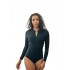 Женский закрытый купальник на молнии с длинным рукавом сплошной эластичный купальный костюм с защитой от солнца для подводного плавания и серфинга (Черный) размер L