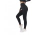 Женские спортивные лосины тайтсы для фитнеса эластичные леггинсы для йоги и бега (Черные) размер L