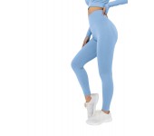 Женские спортивные лосины тайтсы для фитнеса эластичные леггинсы для йоги и бега (Голубые) размер S