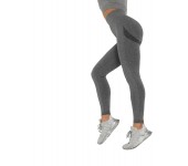 Женские сетчатые бесшовные леггинсы с эффектом пушап тайтсы для фитнеса спортивные лосины для йоги и бега (Темно-серый) размер S