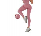 Женские сетчатые бесшовные леггинсы с эффектом пушап тайтсы для фитнеса спортивные лосины для йоги и бега (Розовый) размер S